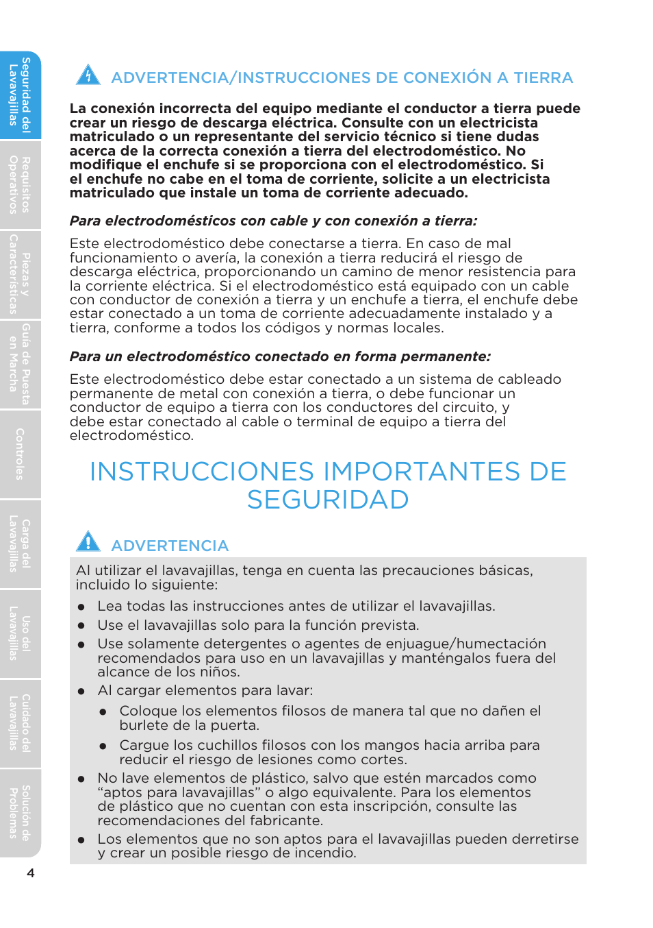 Instrucciones importantes de seguridad | MIDEA MDT24H3AST User Manual | Page 94 / 136