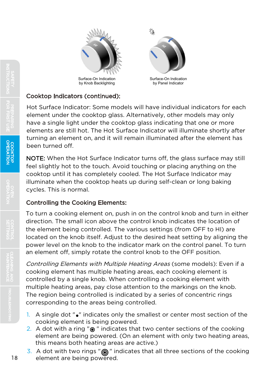 Controlling elements with multiple heating areas | MIDEA MES30S4AST User Manual | Page 18 / 54