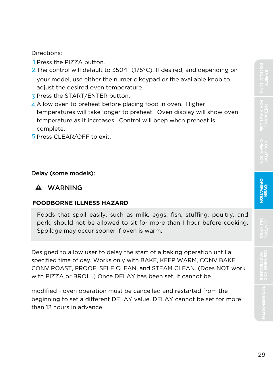 空白页面, Warning | MIDEA MES30S4AST User Manual | Page 29 / 54