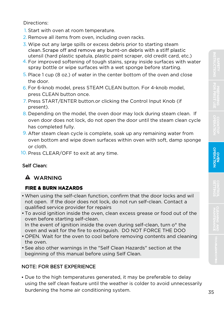 Warning | MIDEA MES30S4AST User Manual | Page 35 / 54