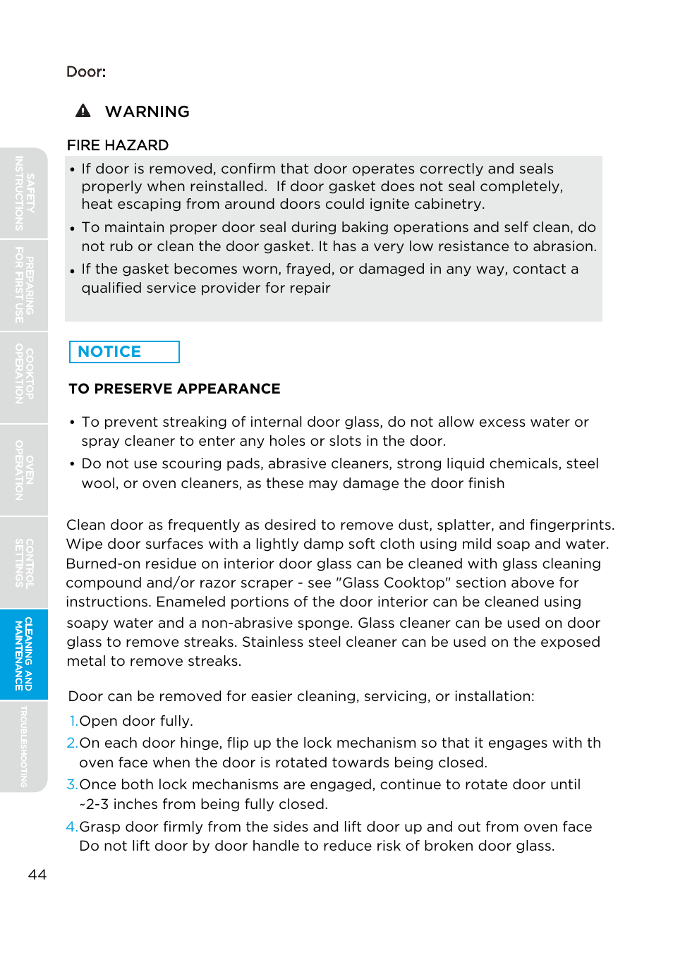 Warning, Notice | MIDEA MES30S4AST User Manual | Page 44 / 54