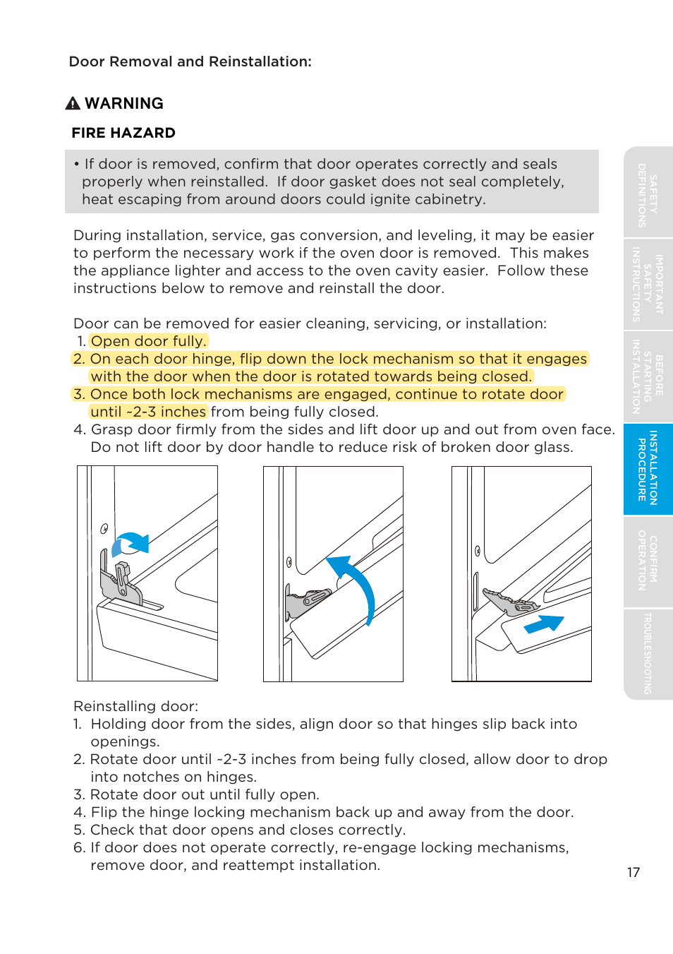Warning, Fire hazard | MIDEA MES30S2AST User Manual | Page 17 / 96