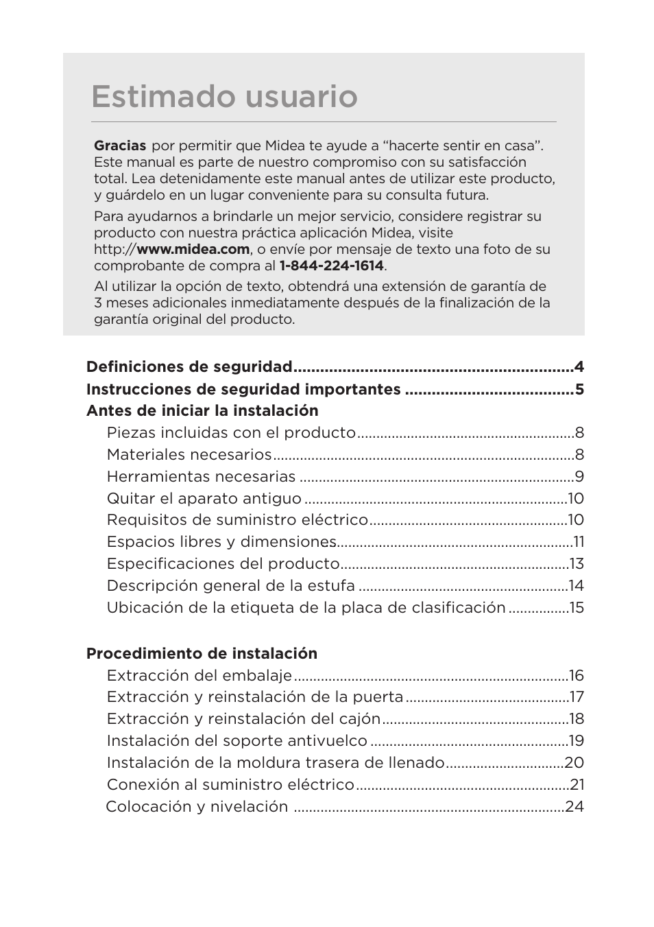 Estimado usuario | MIDEA MES30S2AST User Manual | Page 34 / 96
