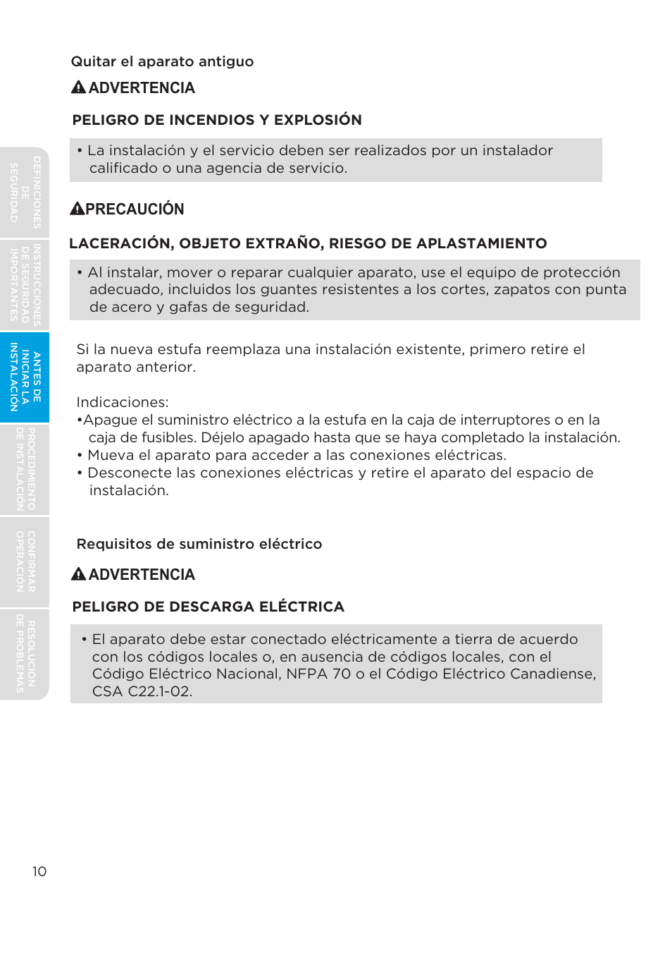 Advertencia, Advertencia precaución | MIDEA MES30S2AST User Manual | Page 42 / 96