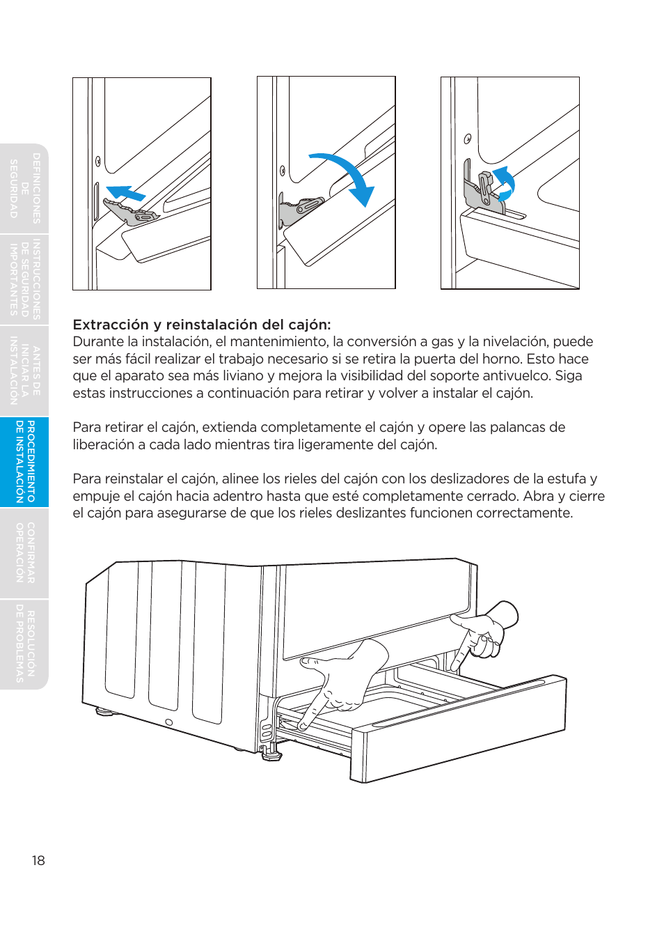 Extracción y reinstalación del cajón | MIDEA MES30S2AST User Manual | Page 50 / 96