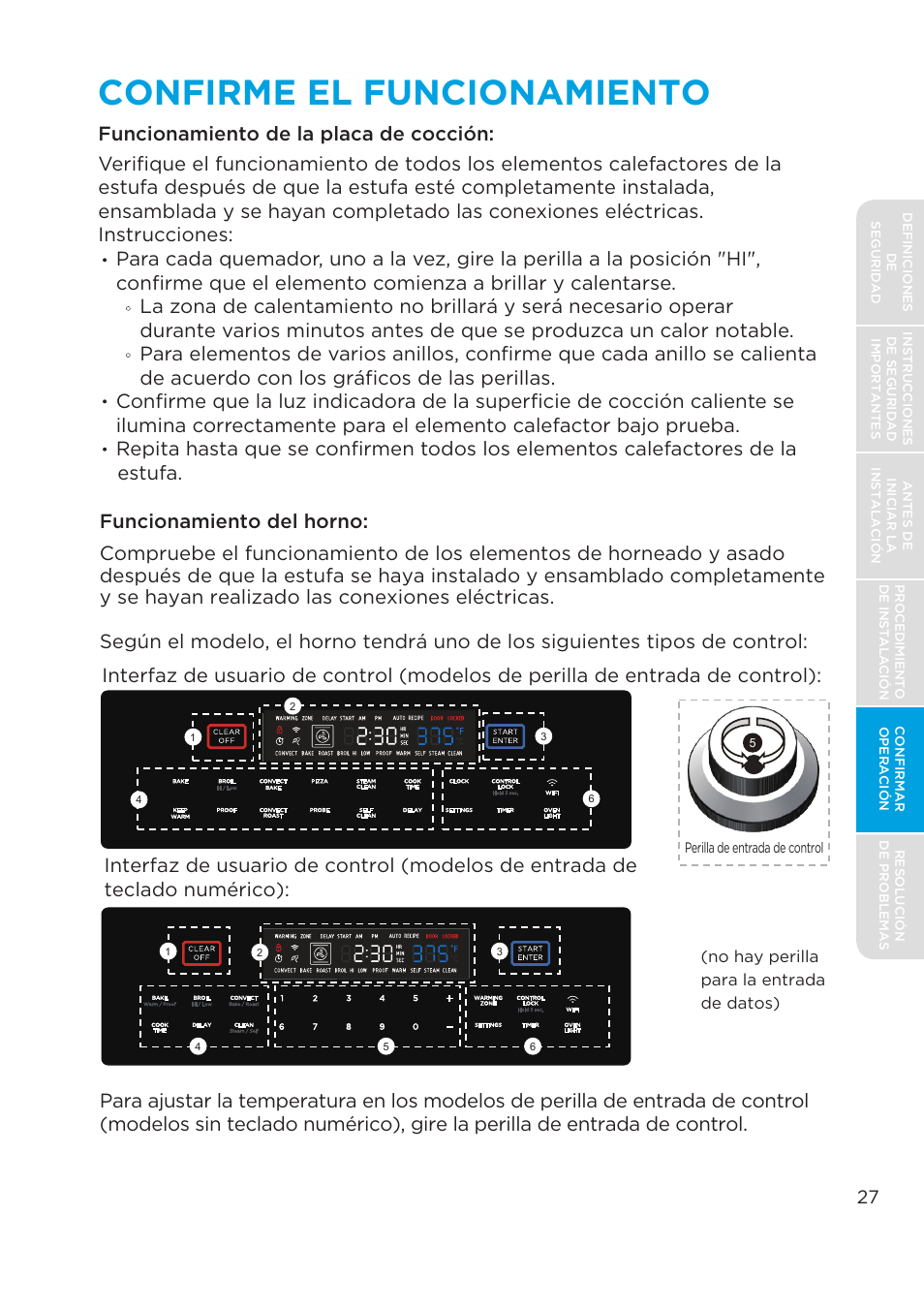 Confirme el funcionamiento | MIDEA MES30S2AST User Manual | Page 59 / 96
