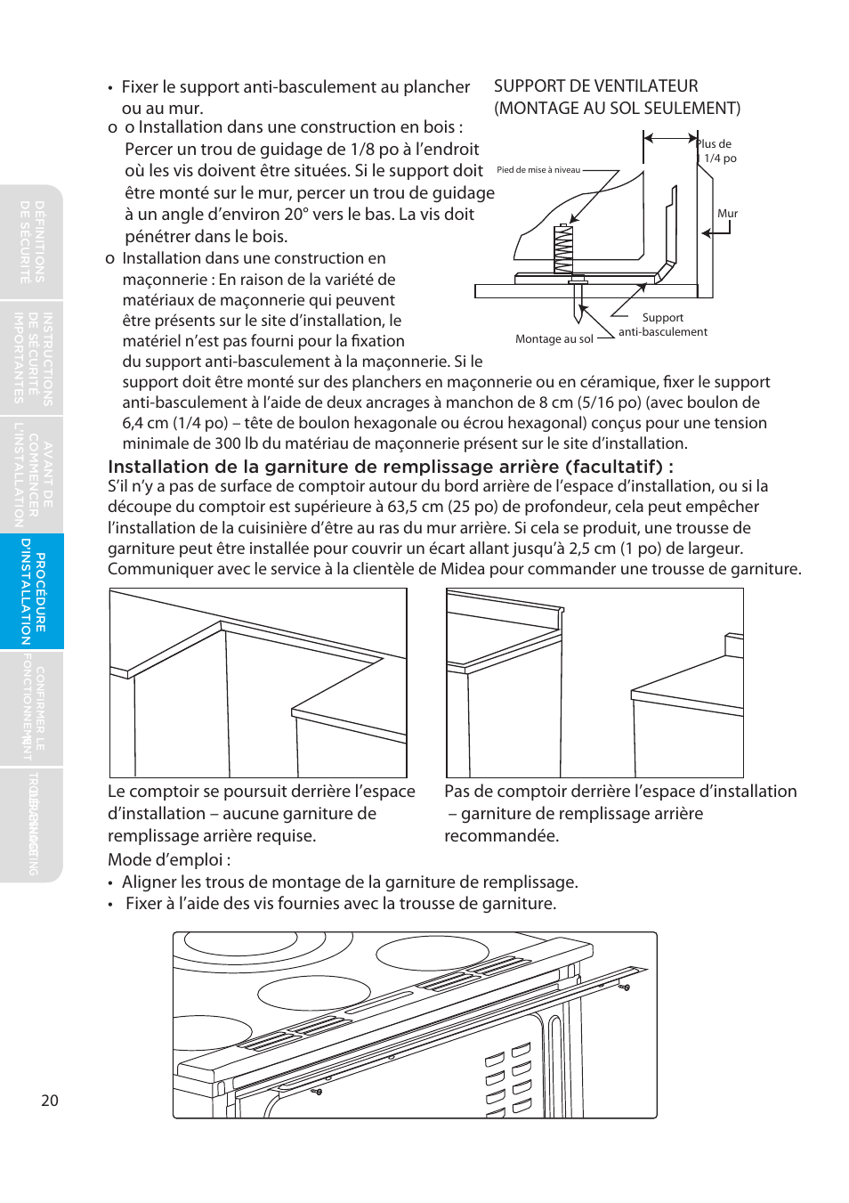 Support de ventilateur (montage au sol seulement) | MIDEA MES30S2AST User Manual | Page 84 / 96