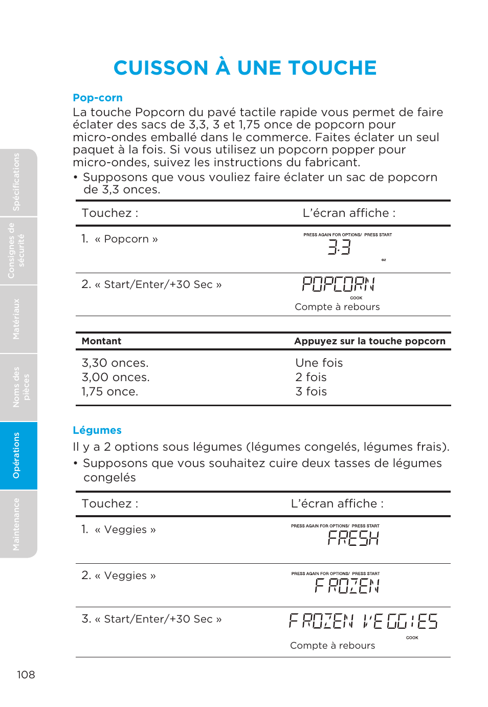 Cuisson à une touche | MIDEA MMO19S3AST User Manual | Page 108 / 132