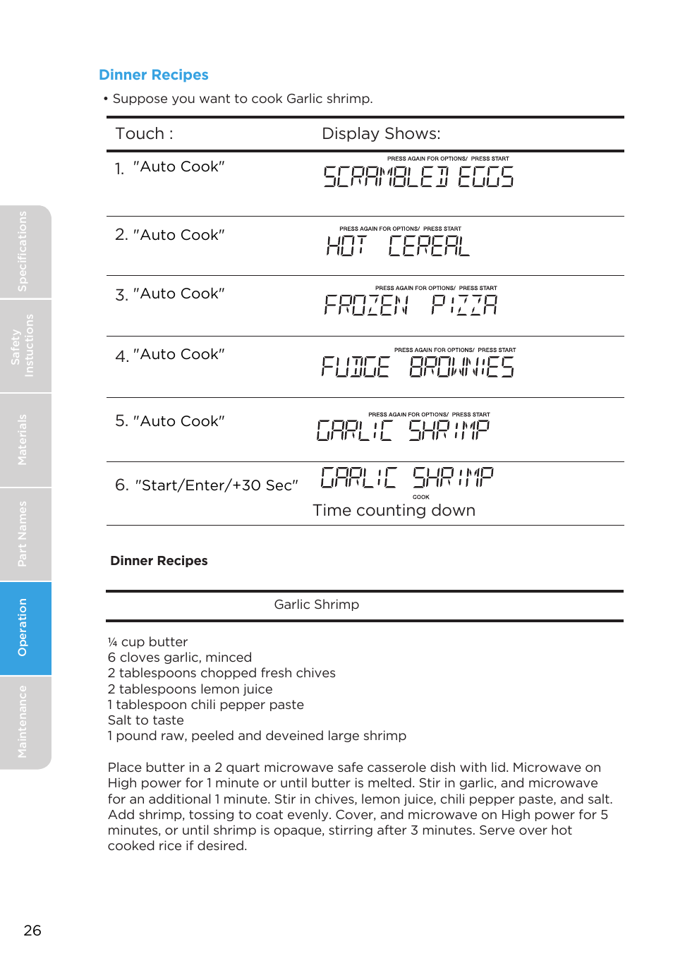 Time counting down | MIDEA MMO19S3AST User Manual | Page 26 / 132
