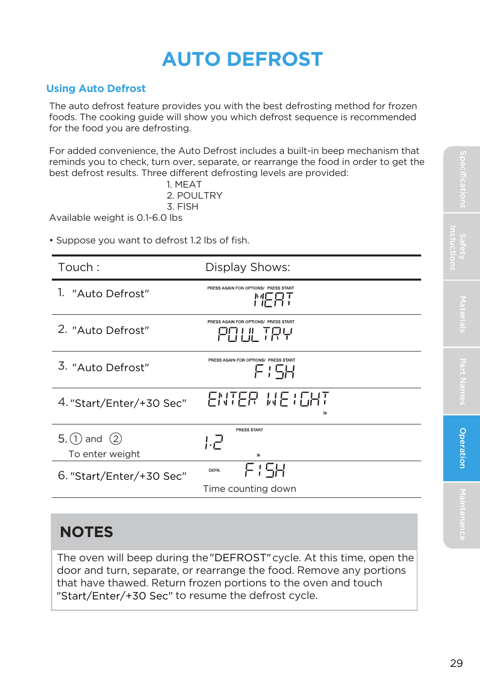 Auto defrost | MIDEA MMO19S3AST User Manual | Page 29 / 132