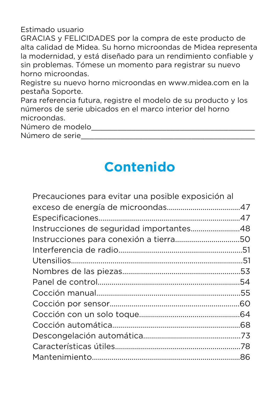 MIDEA MMO19S3AST User Manual | Page 46 / 132