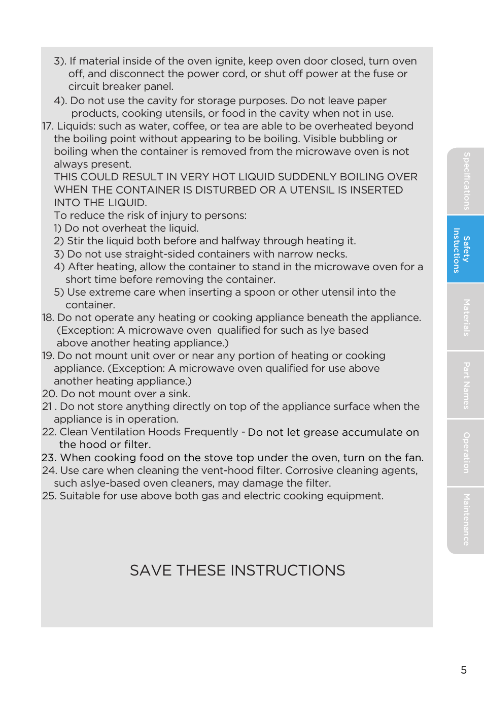 Sa e these instructions | MIDEA MMO19S3AST User Manual | Page 5 / 132