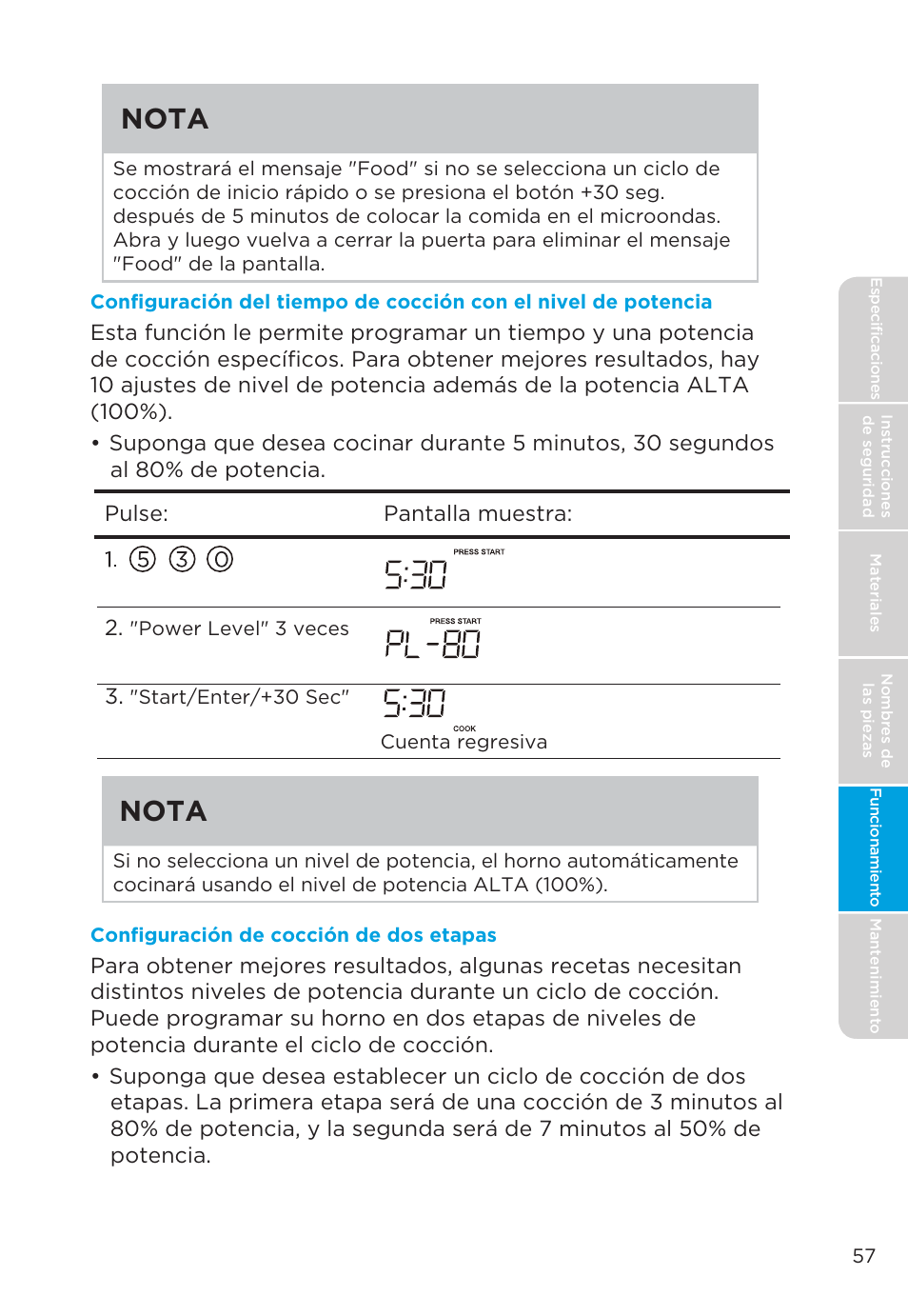 Nota | MIDEA MMO19S3AST User Manual | Page 57 / 132