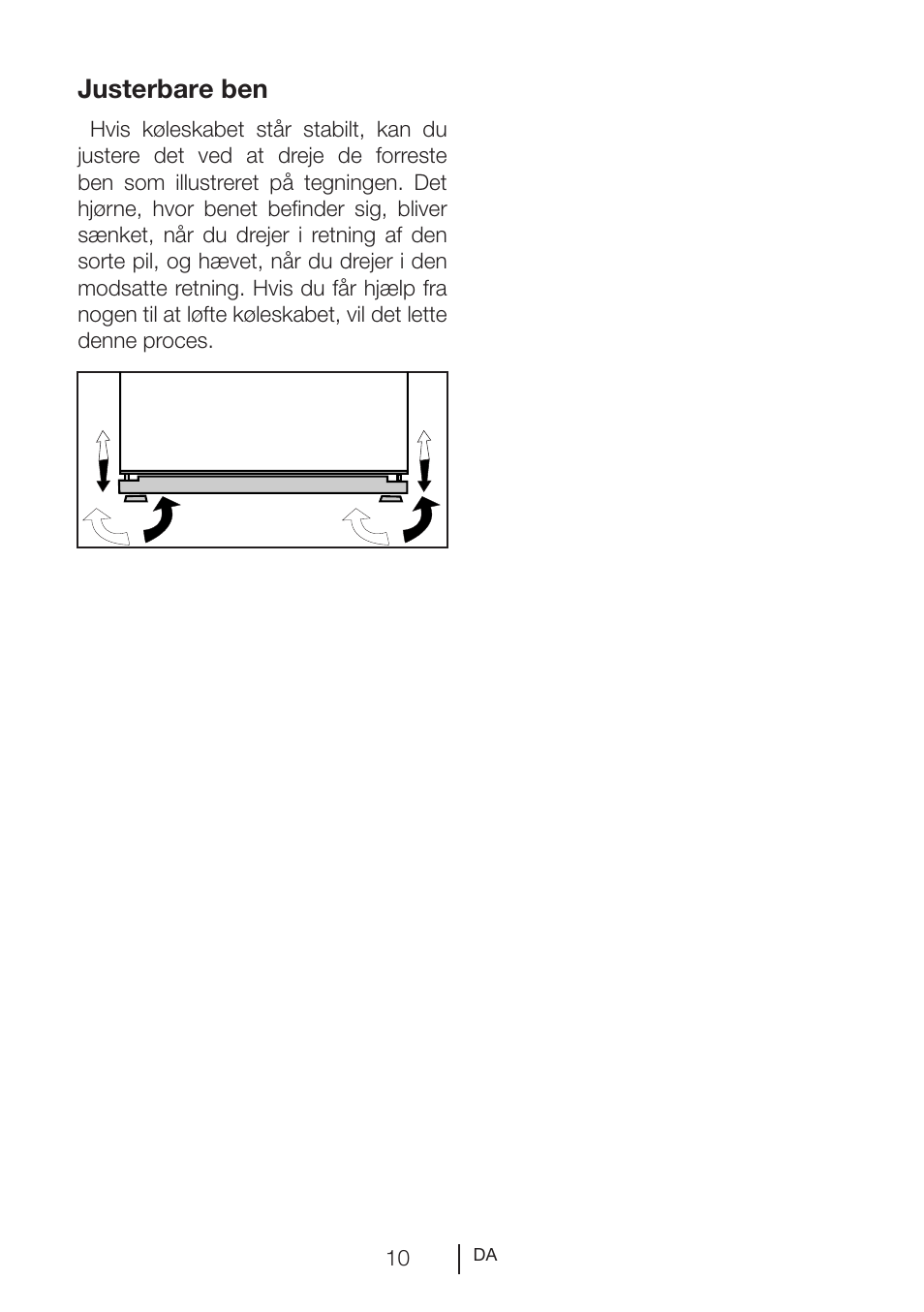Justerbare ben | GRAM KS 3265-93/1 User Manual | Page 11 / 94