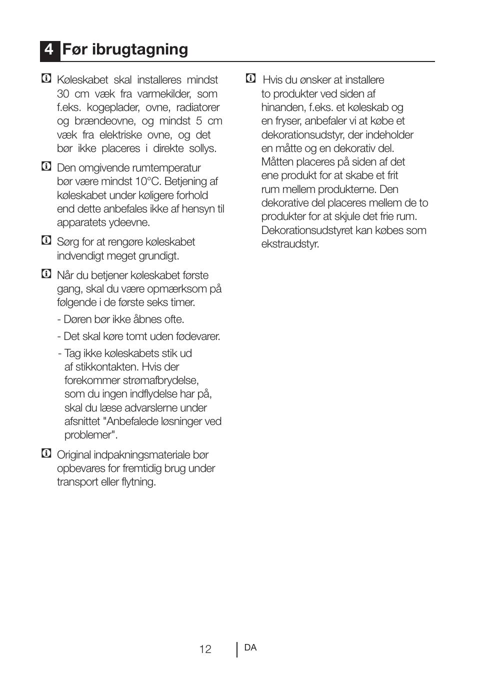 4før ibrugtagning | GRAM KS 3265-93/1 User Manual | Page 13 / 94