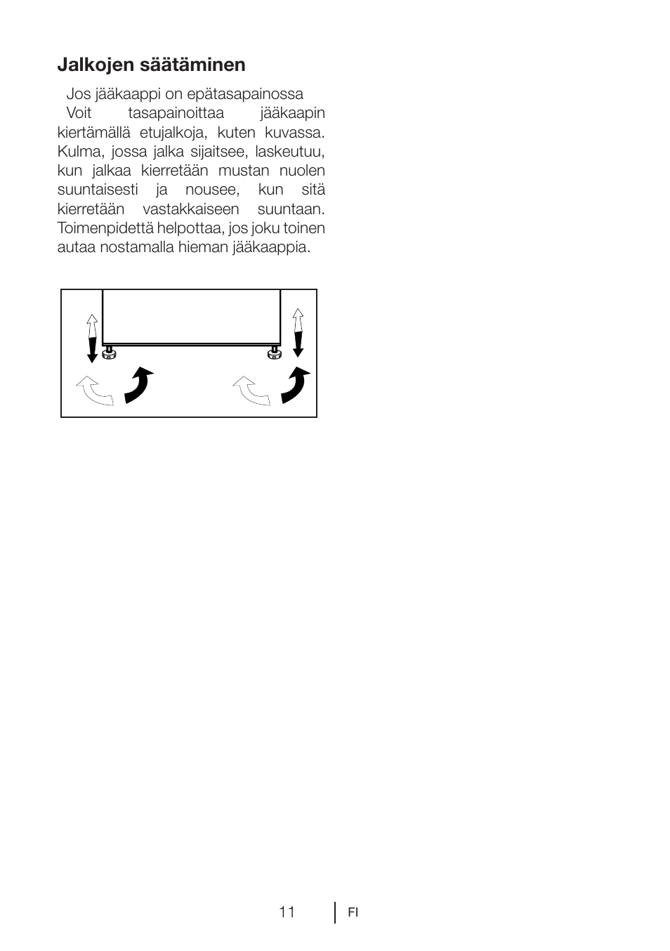 Jalkojen säätäminen | GRAM KS 3265-93/1 User Manual | Page 66 / 94