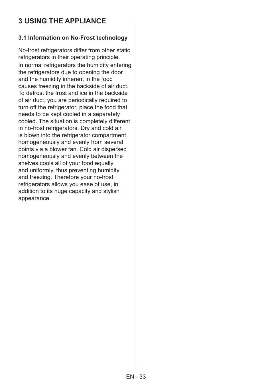 3 using the appliance | GRAM 49SK 4186 F User Manual | Page 34 / 112