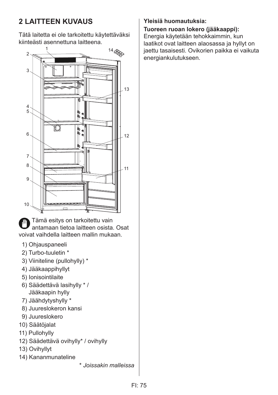 2 laitteen kuvaus | GRAM 49SK 4186 F User Manual | Page 76 / 112