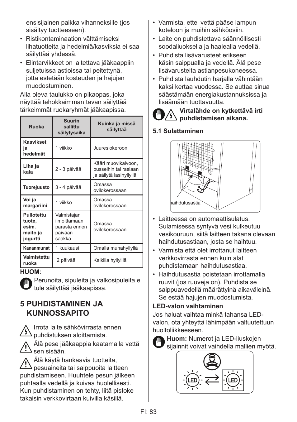 5 puhdistaminen ja kunnossapito | GRAM 49SK 4186 F User Manual | Page 84 / 112