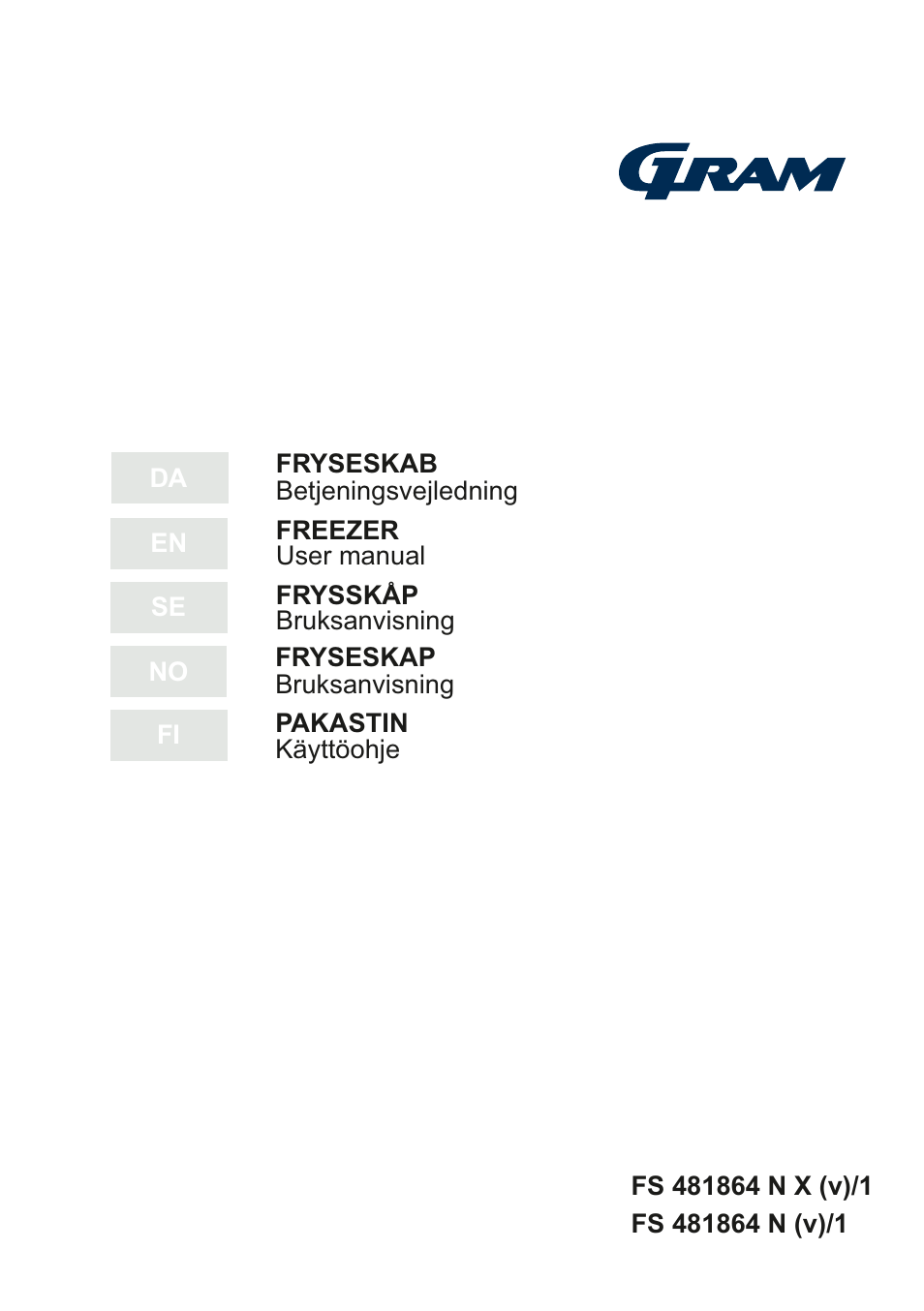 GRAM FS 481864 N (v)/1 User Manual | 122 pages