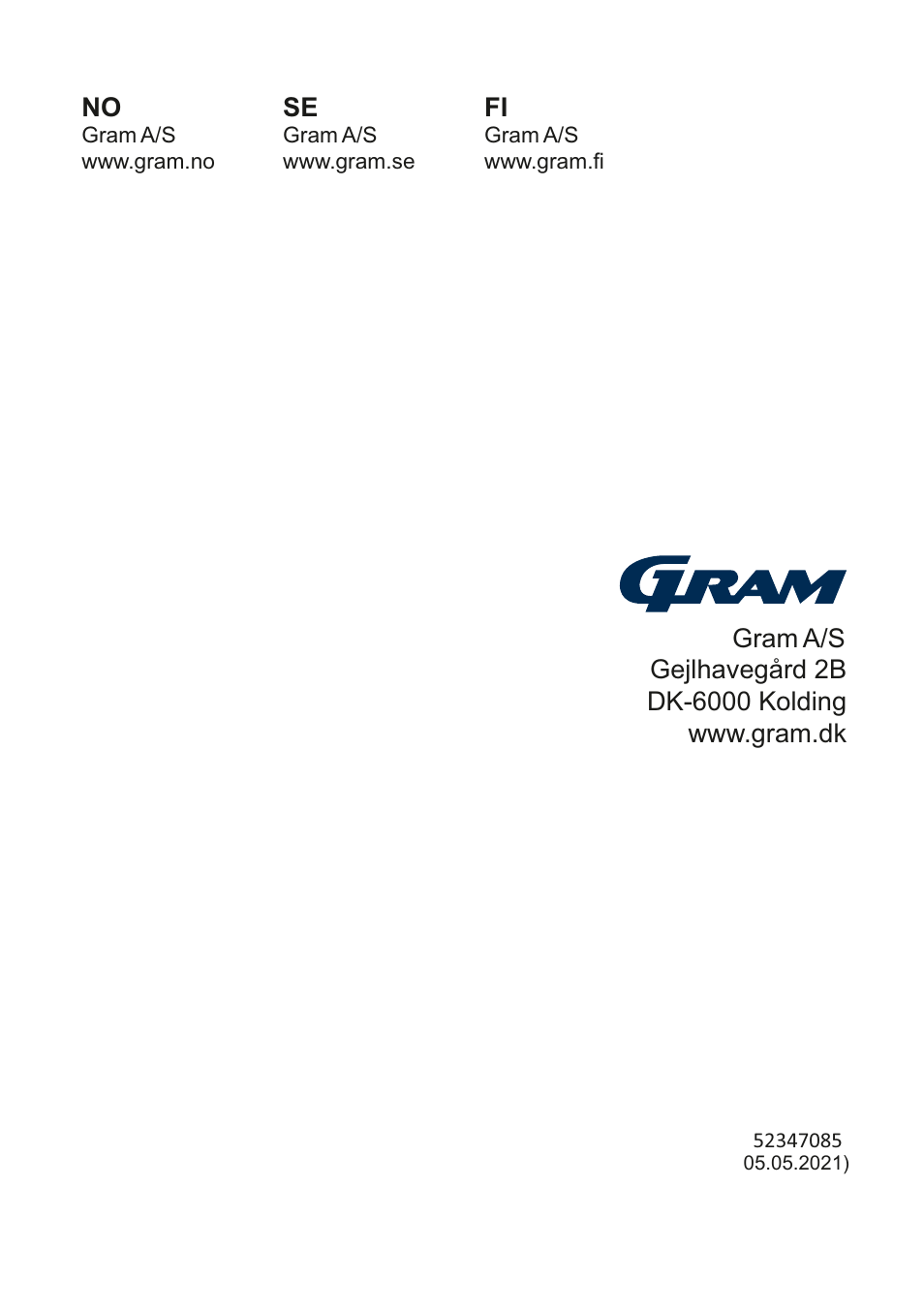 GRAM FS 441862 N (v)/1 User Manual | Page 112 / 112