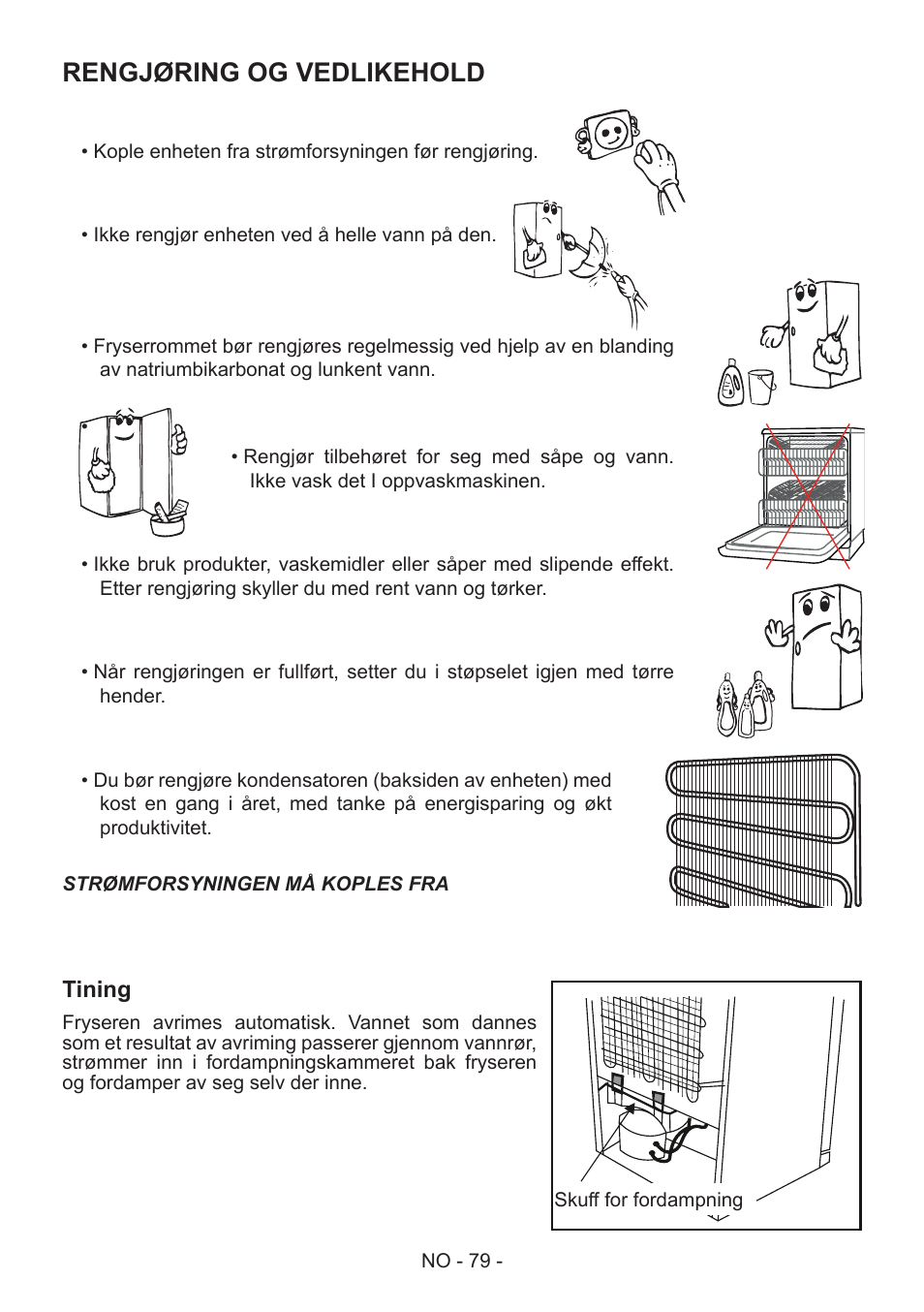Rengjøring og vedlikehold | GRAM FS 441862 N (v)/1 User Manual | Page 81 / 112