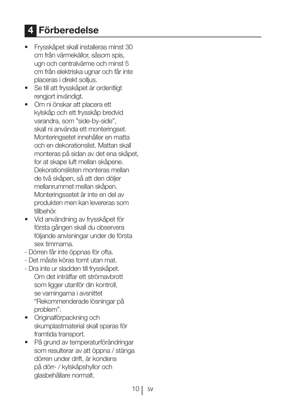 4förberedelse | GRAM FS 3215-93/1 User Manual | Page 40 / 75