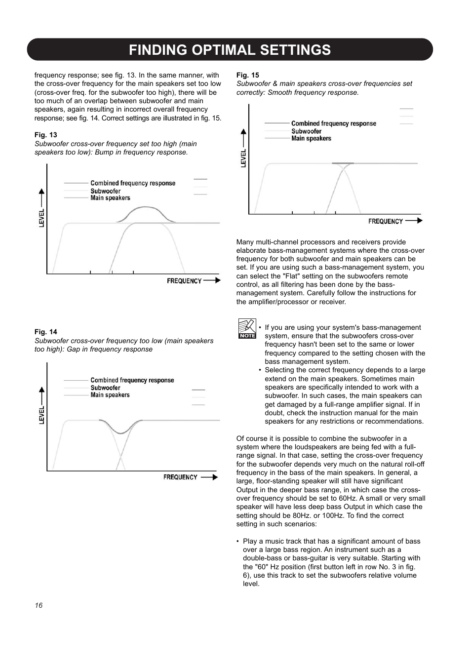 Finding optimal settings | Dynaudio BM12S User Manual | Page 18 / 22