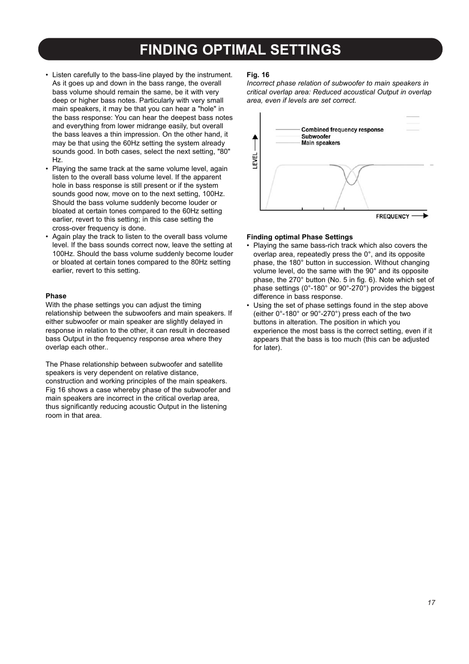 Finding optimal settings | Dynaudio BM12S User Manual | Page 19 / 22