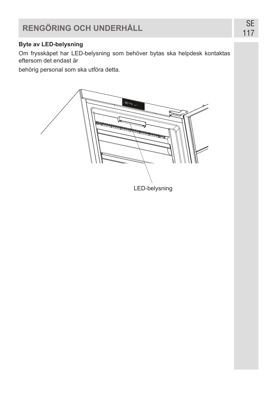 Se 117, Rengöring och underhåll | GRAM FSI 401754 N/1 User Manual | Page 117 / 123