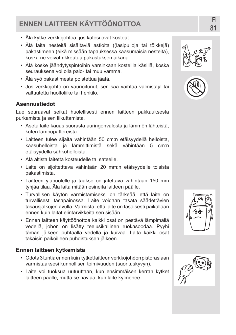 Fi 81 ennen laitteen käyttöönottoa | GRAM FSI 401754 N/1 User Manual | Page 81 / 123