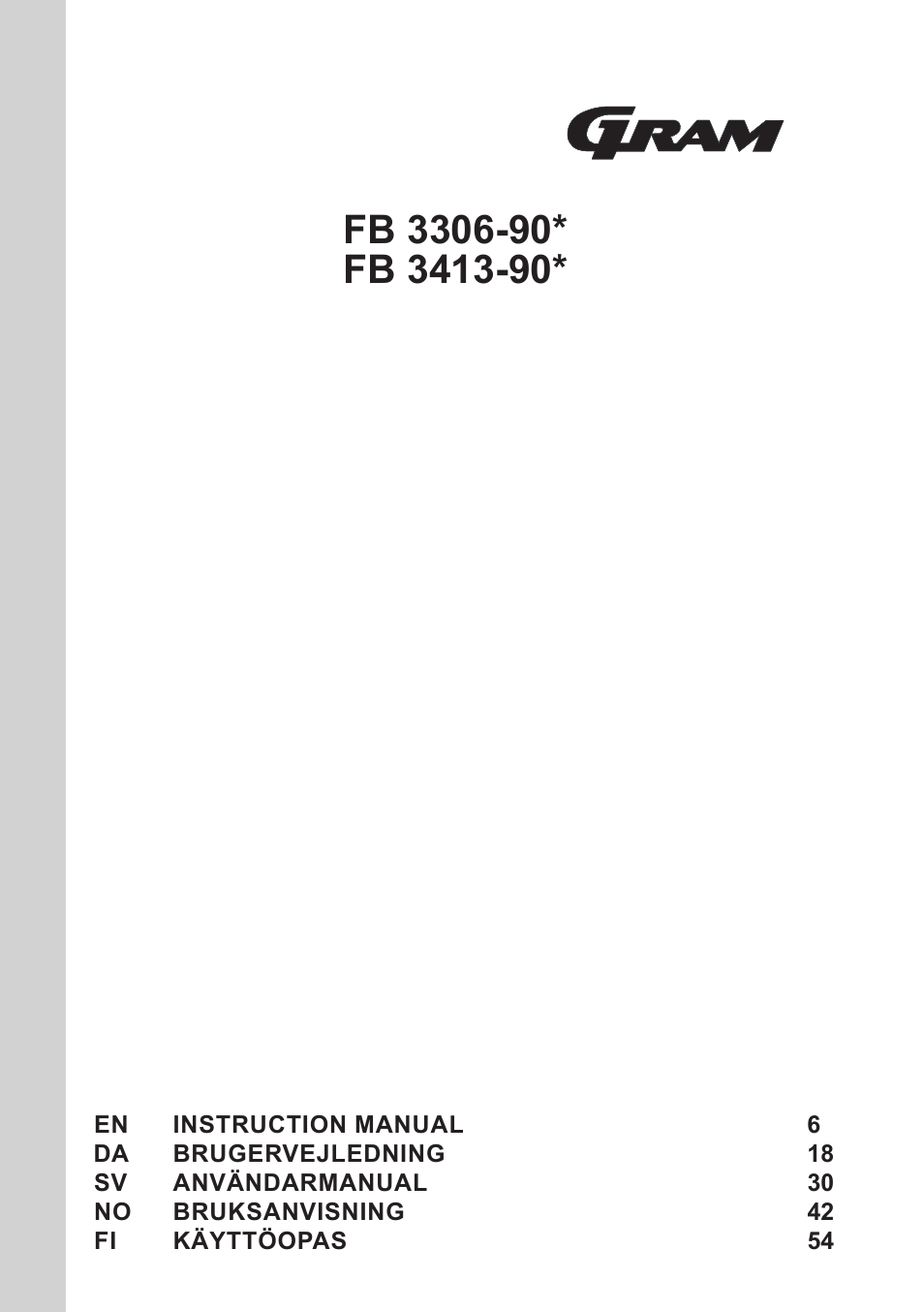 GRAM FB 3413-90/1 User Manual | 68 pages