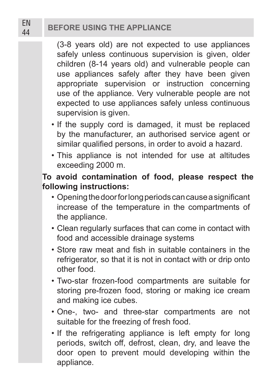 GRAM KF 482064 FN/1 User Manual | Page 45 / 124