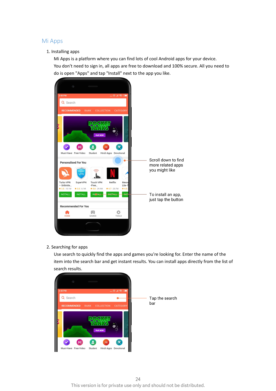 Mi apps | Xiaomi Phone Generic User Manual | Page 25 / 54