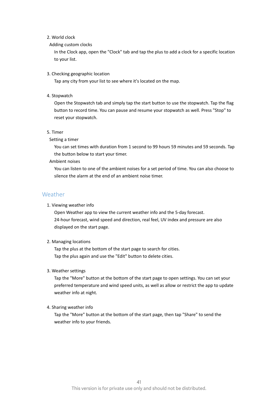 Weather | Xiaomi Phone Generic User Manual | Page 42 / 54