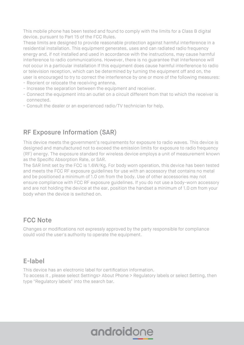 E-label | Xiaomi Mi A2 Lite User Manual | Page 7 / 8