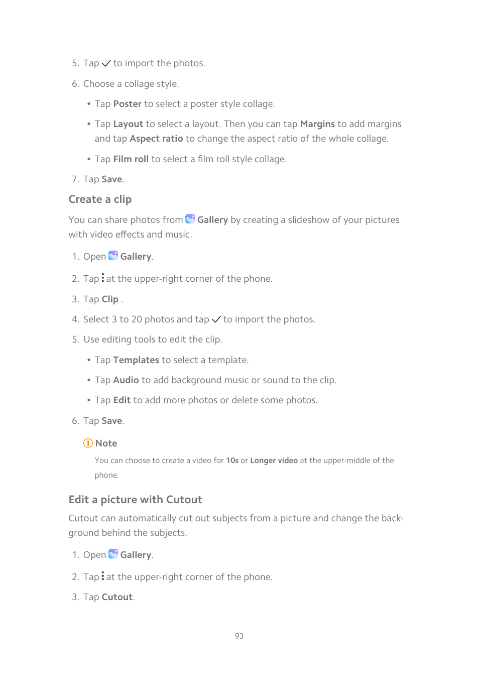 Create a clip, Edit a picture with cutout | Xiaomi MIUI 14 User Manual | Page 100 / 166