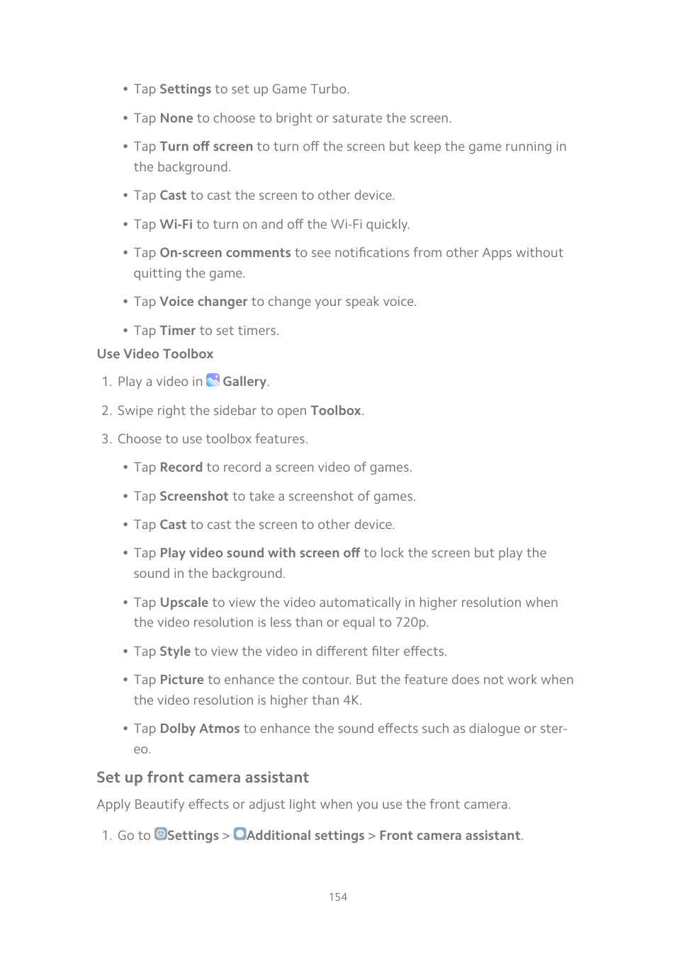 Use video toolbox, Set up front camera assistant | Xiaomi MIUI 14 User Manual | Page 161 / 166