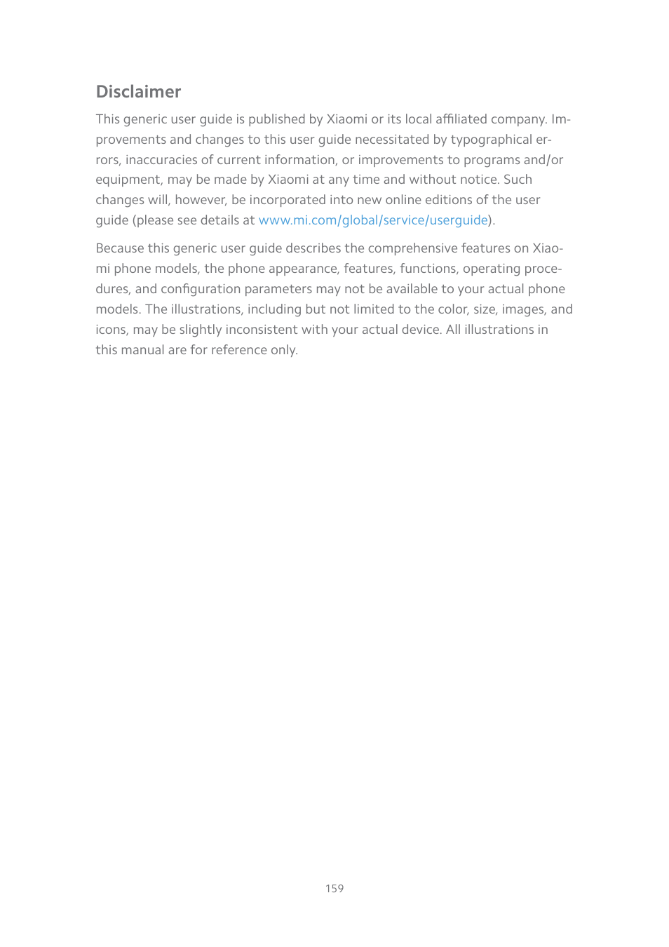 Disclaimer | Xiaomi MIUI 14 User Manual | Page 166 / 166