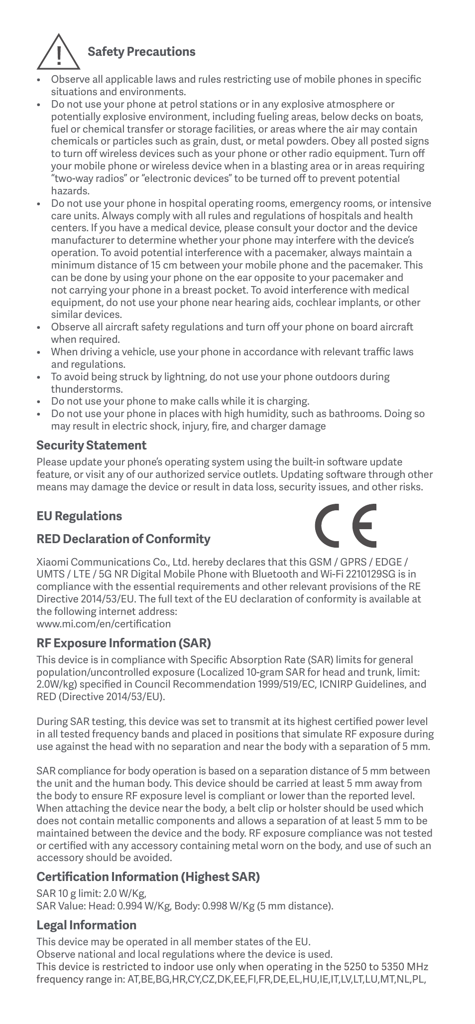 Xiaomi 13 Lite User Manual | Page 3 / 16