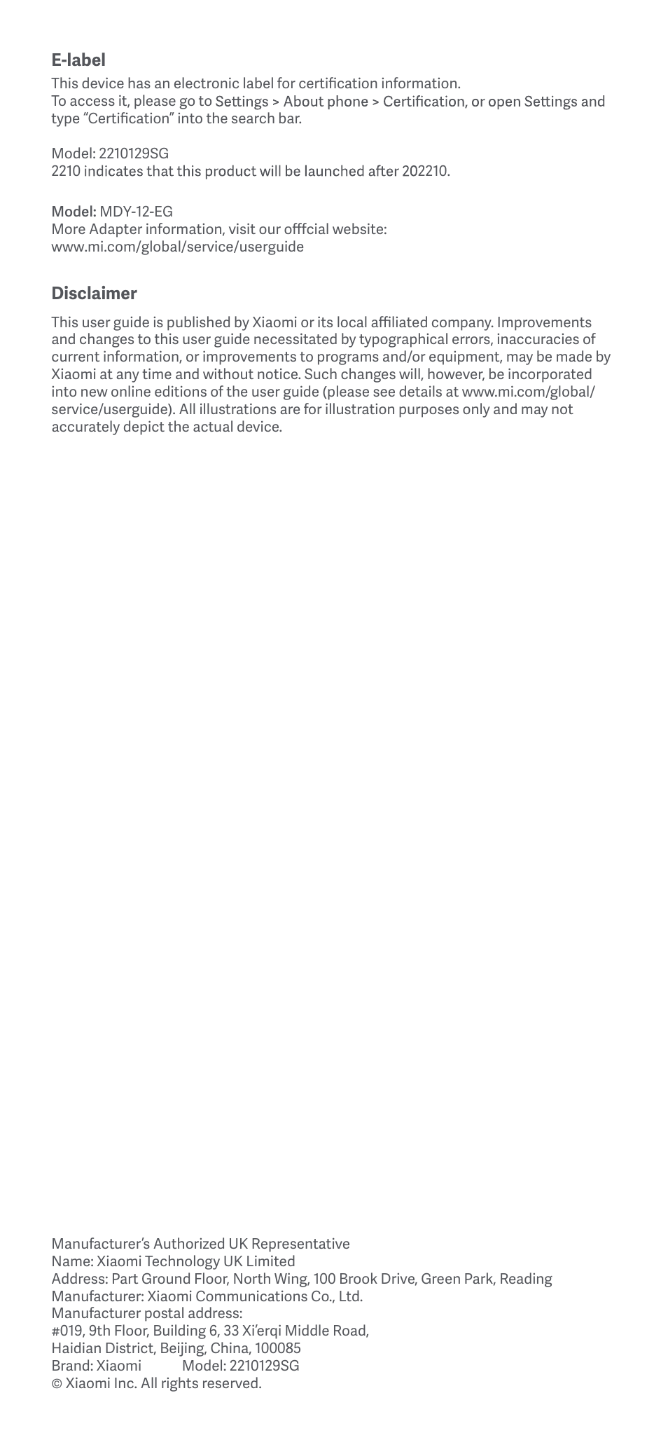 Xiaomi 13 Lite User Manual | Page 6 / 16