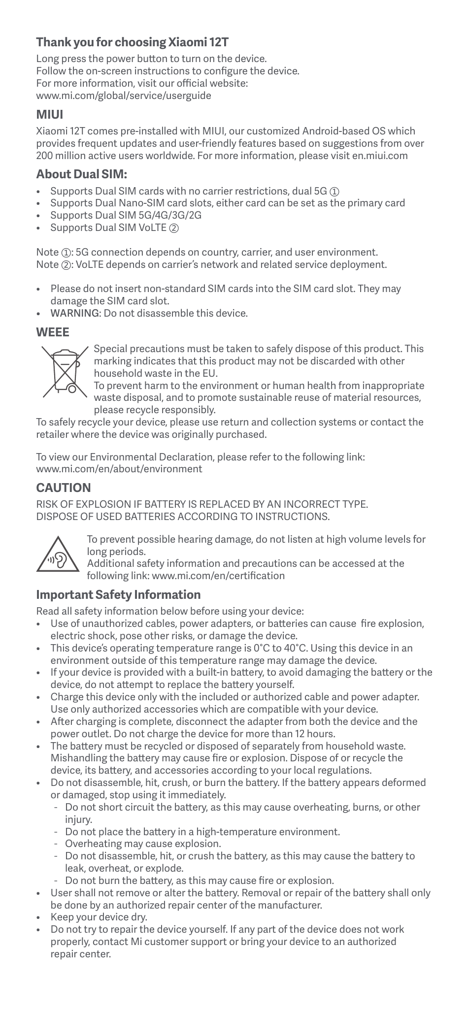 Xiaomi 12T User Manual | Page 2 / 16