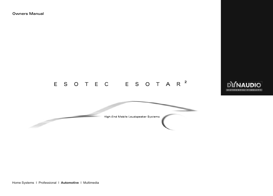 Dynaudio SERIES 2 ESOTEC User Manual | 16 pages