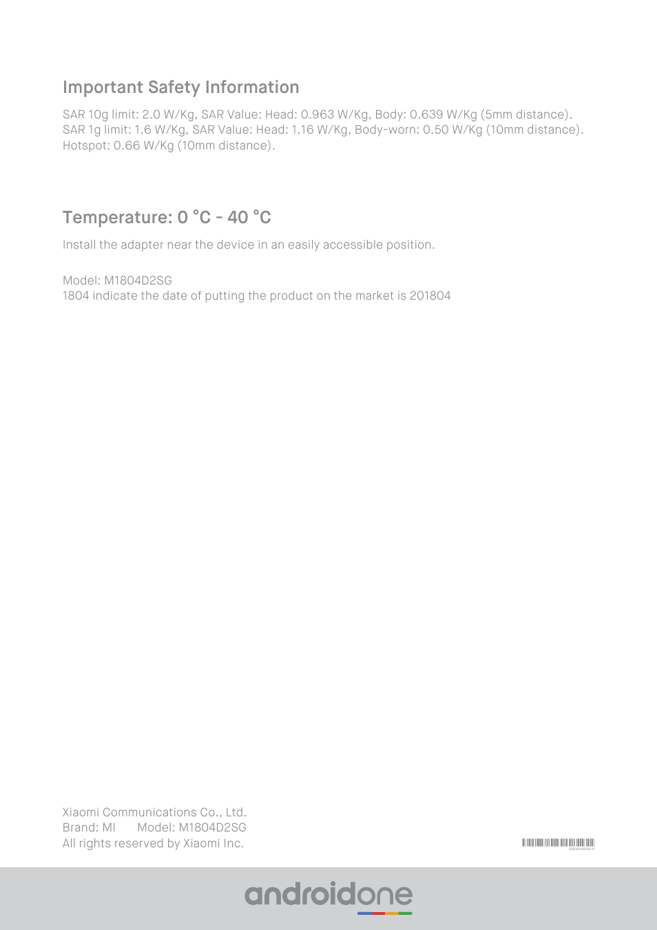 Xiaomi Mi A2 User Manual | Page 8 / 8