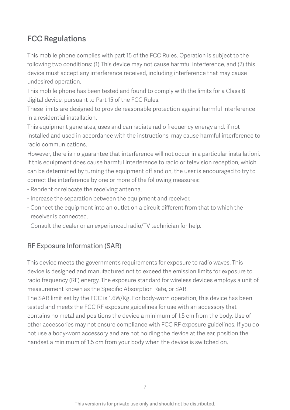 Fcc regulations | Xiaomi Mi 9T User Manual | Page 8 / 9