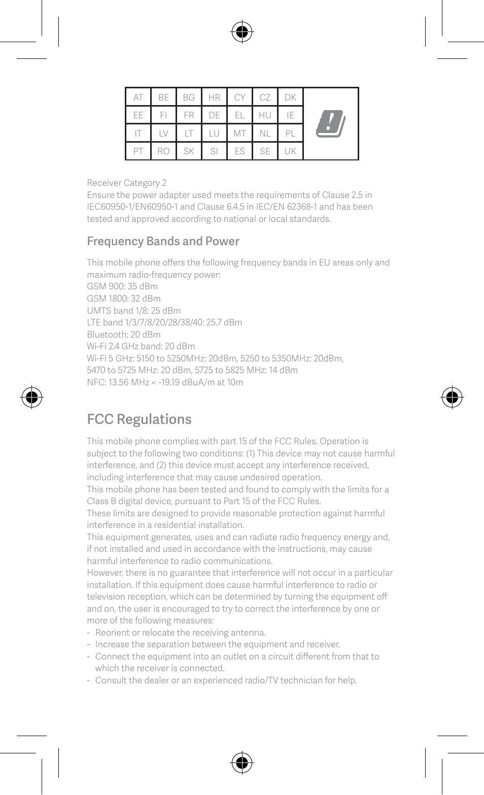 Fcc regulations, Frequency bands and power | Xiaomi Mi Note 10 Pro User Manual | Page 7 / 8