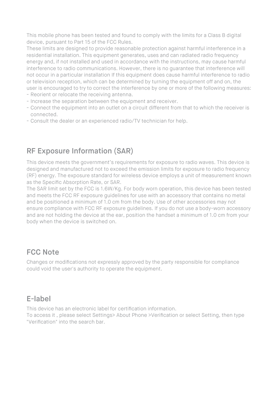 E-label | Xiaomi Mi 8 User Manual | Page 7 / 8