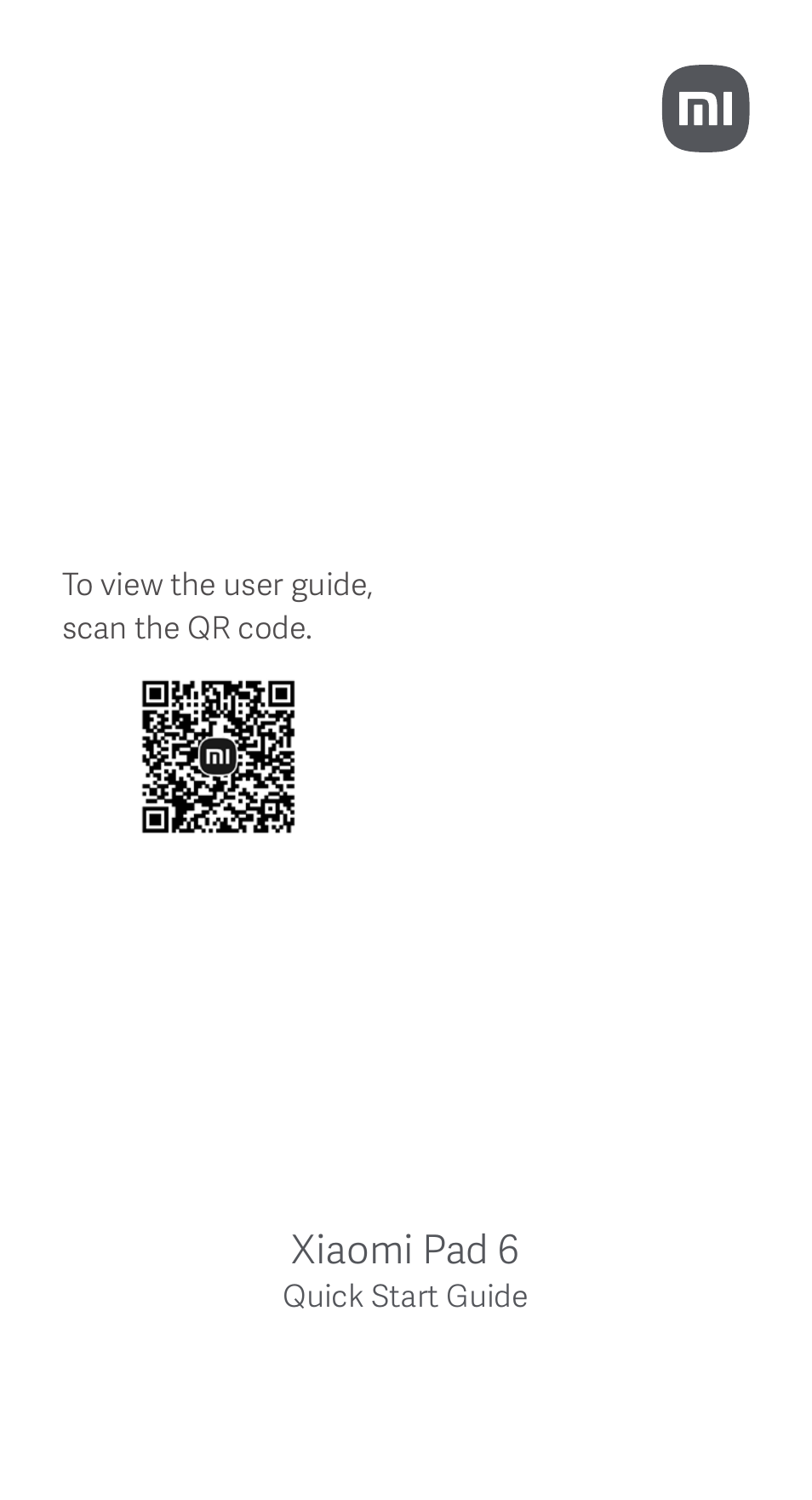 Xiaomi Pad 6 User Manual | 24 pages