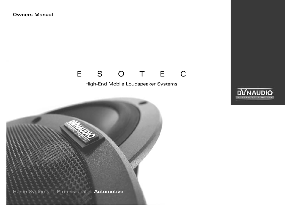 Dynaudio ESOTEC Car Stereo System User Manual | 16 pages