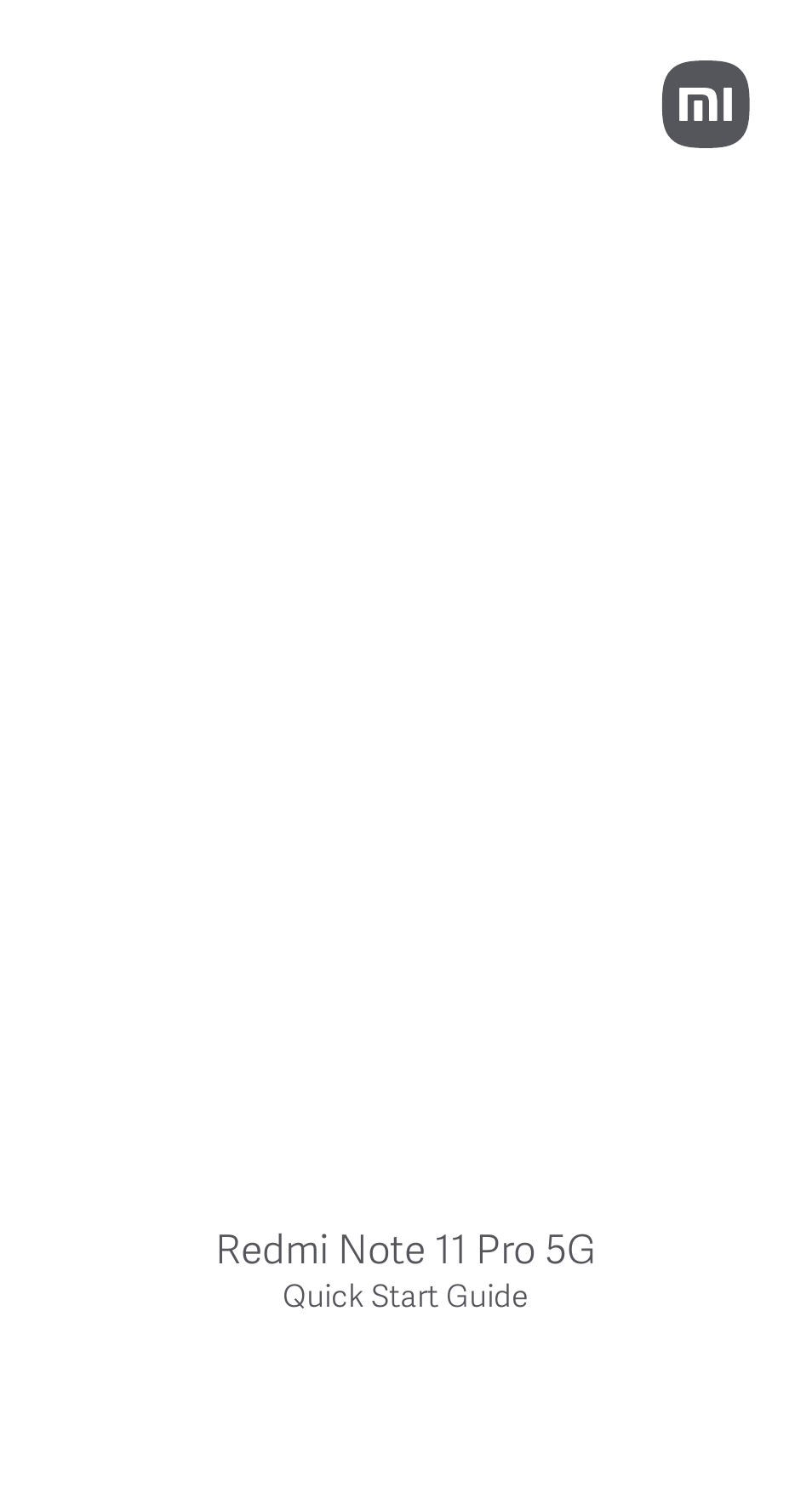 Xiaomi Redmi Note 11 Pro 5G User Manual | 26 pages